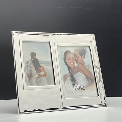 Cornici in argento: Cornice Due Luci Martellata Argento Laminato