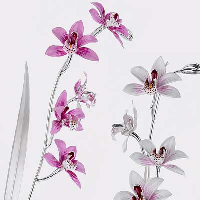 Cornici in argento: Ramo Orchidea in Astuccio cm.44