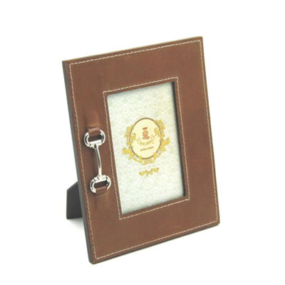 Cornici in argento: Cornice Royal Family in Pelle Marrone 10x15