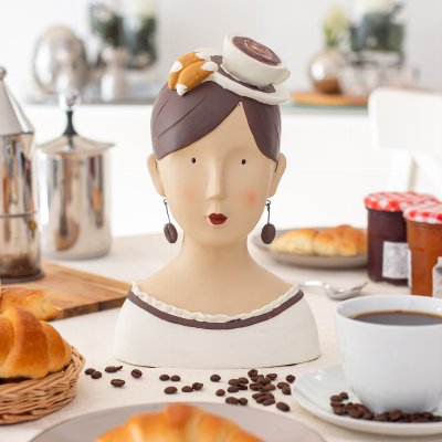 Cornici in argento: Statua Lady Coffee h.28cm 
