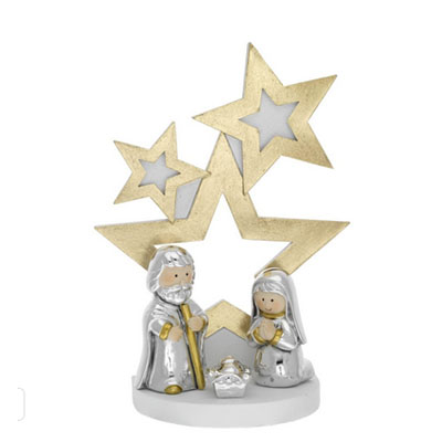 Cornici in argento: Presepe Resina Stelle Dorate h.cm.26