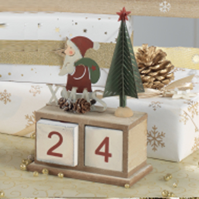 Cornici in argento: Calendario Avvento Babbo Natale 11x17cm in Legno