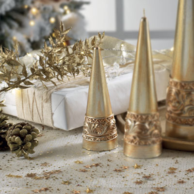 Cornici in argento: Candele Decorative Coniche Oro 