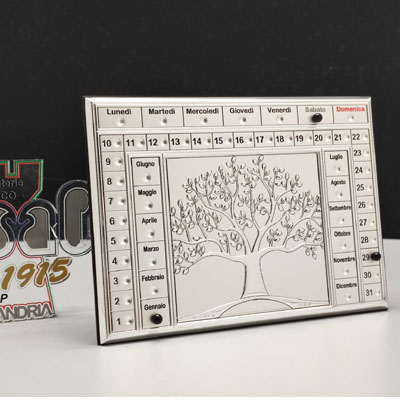 Cornici in argento: Calendario - Albero della Vita - Retro legno