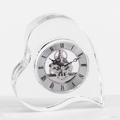 Cornici in argento: Orologio Cuore Cristallo L.cm.10 h.cm.8
