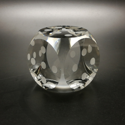 Cornici in argento: Fermacarte In Cristallo Dado Cm.7,5x7,5