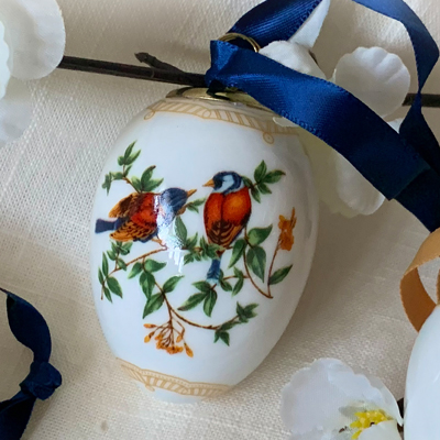Cornici in argento: Uovo Ceramica Dipinta - Bird - da appendere