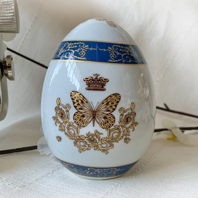 Cornici in argento: Uovo Ceramica Dipinta - Queen Elisabeth - h.10